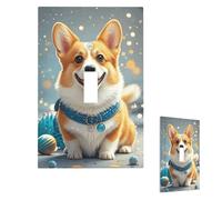 Cubierta para interruptor de luz, placa de pared con diseño de perro Corgi, 1 banda, cubierta decorativa para toma de corriente, placa frontal para baño, cocina, decoración de pared, placas de pared