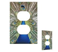 Cubierta para interruptor de luz, placa de pared de pavo real, 1 banda, cubierta decorativa de toma de corriente, placa frontal para baño, cocina, decoración de pared, placas de pared de 5 x 3