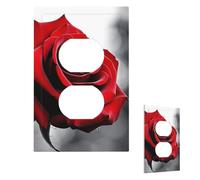Cubierta para interruptor de luz, placa de pared de rosa roja y negra, 1 placa de interruptor de banda, cubierta decorativa de toma de corriente, placa frontal para baño, cocina, decoración de pared