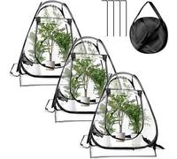 Cubierta para invernadero portátil, cubierta para maceta pequeña, para uso en interiores y exteriores, protector para plantas de PVC, pequeño espacio para proteger de la luz solar, protección contra e