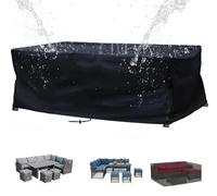 Cubierta Para Muebles De Jardín,Funda Para Mesa Exterior Cubre Sillas Terraza,Cubierta Para Juegos De Muebles Resistente Al Invierno, Funda Protectora Para Mesa De Jardín Negro 135L x 70W x 75 Hcm