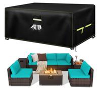 Cubierta para muebles de jardín VDISRR, 213x132x74 cm, resistente al invierno e impermeable. Funda protectora para muebles de jardín con ventanillas de ventilación, fabricada con tela Oxford 600D de a