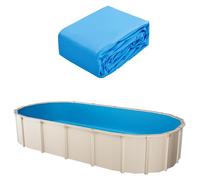 Cubierta para piscina VEVOR, ovalada, de 12 x 24 pies, con sistema de solapamiento para piscinas prefabricadas, altura de pared de 48 a 54 pulgadas, lámina de piscina duradera, vinilo de grosor estánd