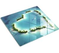 Cubierta para placa de cocina – Cubierta para placa de inducción – Placa de protección de vidrio – 60x52 cm – Placas de protección de vidrio para cocina – Vidrio templado – Isla con forma de corazón