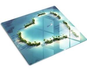Cubierta para placa de cocina – Cubierta para placa de inducción – Placa de protección de vidrio – 60x52 cm – Placas de protección de vidrio para cocina – Vidrio templado – Isla con forma de corazón