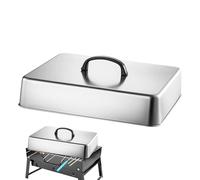 Cubierta para untar, tapa rectangular de acero inoxidable resistente al calor y cubierta de vapor para plancha, ideal para cocinar a la parrilla de barbacoa, perfecta para cocinar hamburguesas al
