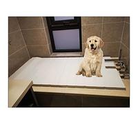 Cubierta plegable de PVC para el borde de la bañera, protector de baño impermeable de 0,6 cm de grosor, 360°, reversible, se adapta a bañeras de 66/70/75/80 cm