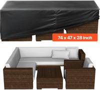 Cubierta protectora para muebles de jardín y terraza VEVOR, fabricada en tela Oxford, impermeable, rectangular, con ventilación para todo tipo de clima. Ideal para cubrir mesas de terraza (188 x 120 x