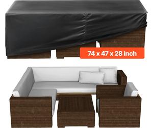 Cubierta protectora para muebles de jardín y terraza VEVOR, fabricada en tela Oxford, impermeable, rectangular, con ventilación para todo tipo de clima. Ideal para cubrir mesas de terraza (188 x 120 x