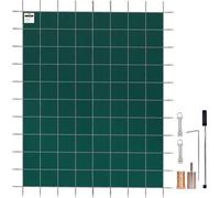 Cubierta rectangular de malla de seguridad para piscina, de 14 x 26 pies, color verde, para uso exterior en invierno