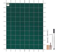 Cubierta rectangular para piscina, de seguridad, de 14 x 26 pies, color verde, para uso en exteriores durante el invierno