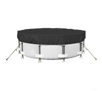Cubierta redonda de alberca para piscinas sobre el suelo, protector de invierno impermeable Oxford 420D con correas resistentes al viento, protector de desechos de hojas para piscinas de jardín (15