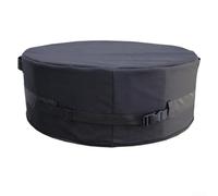 Cubierta redonda impermeable para chimenea de fuego, material Oxford resistente, diseño resistente al viento para patio trasero, 51 x 8 pulgadas