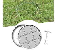 Cubierta redonda para tanque séptico con gancho, cubierta de acceso invisible, tapa de inspección de resina para carreteras, diseño integrado con e y seguro solut