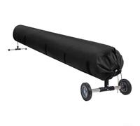 Cubierta solar para carrete de piscina, tela Oxford resistente para rodillos de 16 a 20 pies, protector de manta resistente a los rayos UV para piscinas enterradas (18 pies)