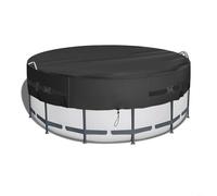 Cubierta solar redonda para albercas sobre el suelo, lámina impermeable de PVC con costuras reforzadas para bloquear hojas y escombros, lona protectora fácil de limpiar (10 pies)