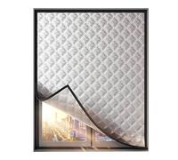 Cubierta térmica para ventana, 39 x 71 pulgadas, algodón de aluminio, instalación de cierre adhesivo sin taladro, panel térmico de acceso con cremallera de doble cara, poliéster EVA reutilizable