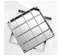 Cubierta y marco de acero inoxidable, tapa de tanque séptico en el suelo, cubiertas de drenaje de jardín para aceras, 5 cm de altura, 30 x 30 cm, para uso comunitario