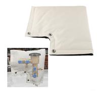 Cubiertas de grifo exteriores para invierno, revestimiento impermeable Oxford grueso, cubierta térmica gruesa, 30,5 x 33 cm, protector aislante anticongelante (blanco)