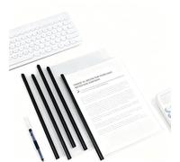 Cubiertas de Informe A4, Transparente A4 Cubiertas para informes con Barra Deslizante, Plástico Carpeta de Archivos con Barra Deslizante para Casa Escuela Oficina Documentos Clasificación (negro)