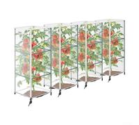 Cubiertas de red de polietileno blanco para jaula de tomate, diseño de cremallera y cordón, malla de protección de plantas vegetales, barrera antiinsectos para plantas trepadoras (cuadrado 18 x 59