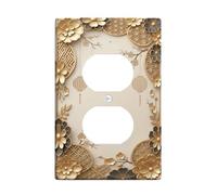 Cubiertas dúplex de flores, placa de pared, oriental elegante farol geométrico, primavera, dorado, plástico, tamaño estándar, decorativas, para sala de estar, dormitorio, decoración de oficina en casa