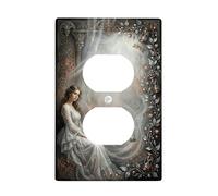 Cubiertas dúplex de reloj de arena, placa de pared, estilo victoriano, romántico, floral, dama, plástico, tamaño estándar, decorativo, para receptáculo para el hogar, sala de estar, decoración de