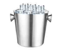 Cubitera de acero inoxidable - enfriador de champán de 2 litros, enfriador de bebidas grande de metal aislado, recipiente de almacenamiento con asa, enfriador de bebidas, para cerveza, cóctel, vino
