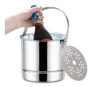 Cubitera de hielo de champán | Tina de bebidas de acero inoxidable | Accesorios de bar para el hogar, cubo de leche de gran capacidad con colador para whisky, vodka, cócteles, cerveza