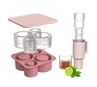 Cubitera de silicona para Stanley Cup, cubitos de hielo reutilizables para vasos térmicos Stanley, moldes grandes para cubitos de hielo sin BPA, bandeja para cubitos de hielo con tapa para