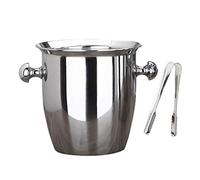 Cubitera Hielo Cubo de Hielo con Aislamiento Contenedor Bar Artículos para Fiestas Bebidas Cerveza Vino Enfriador de Champán Acero Inoxidable con Asa De Transporte y Pinzas (2L / 5L)