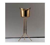 Cubitera Hielo Cubo de hielo con soporte Piso de acero inoxidable Cubo de hielo Vino Cubo de hielo Bar Enfriador de vino de hielo vertical for interior y exterior Ice Cube Maker ( Color : Gold )