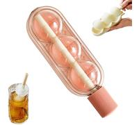 Cubitera para botella de agua, 2 en 1, fácil de quitar con pajitas, molde de silicona para hacer bolas de hielo, para whisky, cócteles, café, bebidas, bar, , picnic, camping, casa y refrigerador