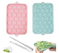 Cubitera redonda de silicona, 2 piezas, molde para cubitos de hielo de silicona con tapa
