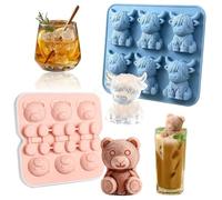 Cubiteras para Hielo Grande 2pcs, Cubitos de Hielo Cuadrado y Redondo,8 Cubitera Silicona, Ice Cube Tray Sin BPA para Alimentos Bebés Whisky Purés de Frutas Helado