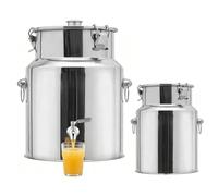 Cubo Acero Inoxidable 5L 8L 9L 10L 14L 28L Sellado Bidón para Lechera con Tapa Hermética y Asa Jarra Recipiente Resistente para Almacenamiento Seco y Húmedo(No Spigot,88L/23.25Gal)