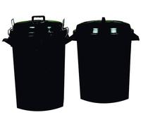 Cubo basura plastico con tapa 100 litros negro