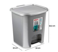 Cubo basura plástico, Cubo basura apertura pedal, Papelera de pedal, Libre de BPA, Cubo de pedal capacidad 7,5L, 8L, 9L,15L,18L, 27L, 50L,