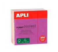 Cubo bloc notas adhesivas 51 x 51mm 250 hojas amarillo rosa claro rosa