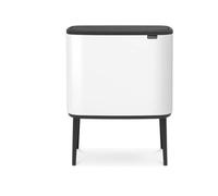 Cubo con tapa táctil BO, 11 + 23 l, blanco, Brabantia