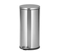 Cubo de acero inoxidable con pedal, redondo EKO, capacidad 20 l