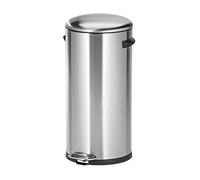 Cubo de acero inoxidable con pedal, redondo EKO, capacidad 20 l