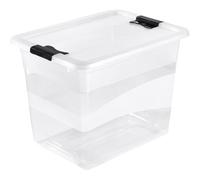 Cubo de almacenaje con Tapa, Plástico, Transparente, 24 l KEEEPER