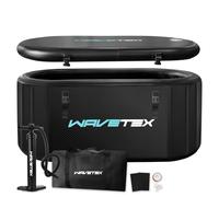 Cubo de baño de Hielo XXL, Bañera de Hielo Inflable para Atletas, Compatible con Enfriador de Agua, Portátil de recuperación de Hielo con Tapa, 150 x 76 x 72cm, Negro