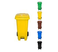 Cubo de Basura 120 Litros con Pedal y Ruedas | Contenedor de Basura Robusto con PEDAL Yellow 120