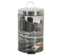 MSV Cubo DE Basura 3L New York, Acero Inoxidable, Multicolor, 16.7 cm