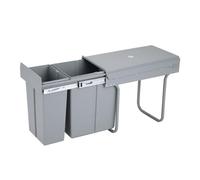 Cubo de basura bajo fregadero 10l+20l, extraíbles, con tapa