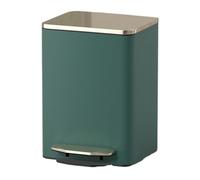 Cubo de Basura Bote de basura moderno con tapa, Bote de basura con escalón de acero inoxidable con capa exterior de cuero de PU, Papelera con pedal de cierre suave con cubo interior extraíble Bote de