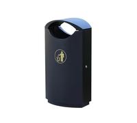 Cubo de basura comercial al al aire libre, basura de acero inoxidable resistente, contenedor de residuos de gran capacidad de 15.8 galones(Black)
