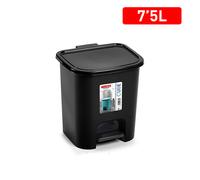 Cubo de Basura con Pedal 7.5L | Papelera Compacta de Varios Colores 24x22x25,5 cm | Plastic Forte | POPPY&MARTI